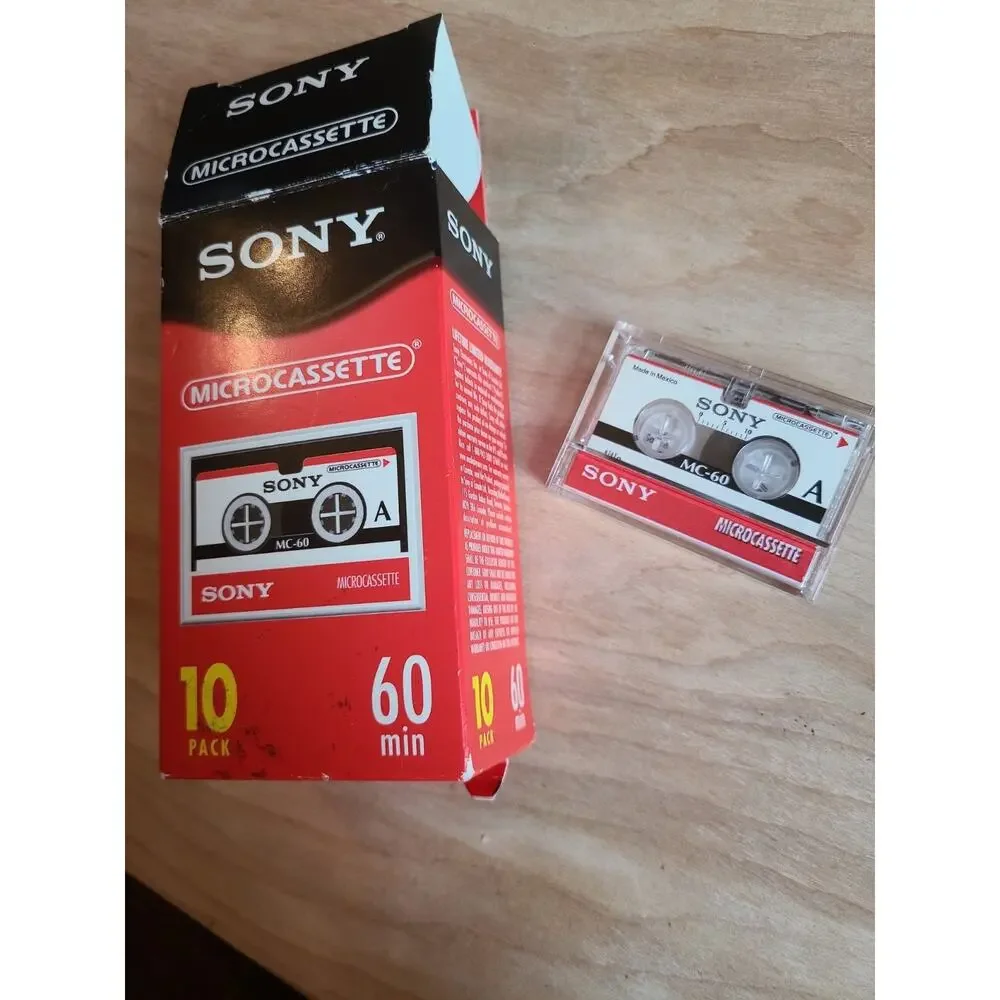NEW 10 pack Sony microcassette cassettes 60 minutes each MC-60 MC60R10/10MC60L